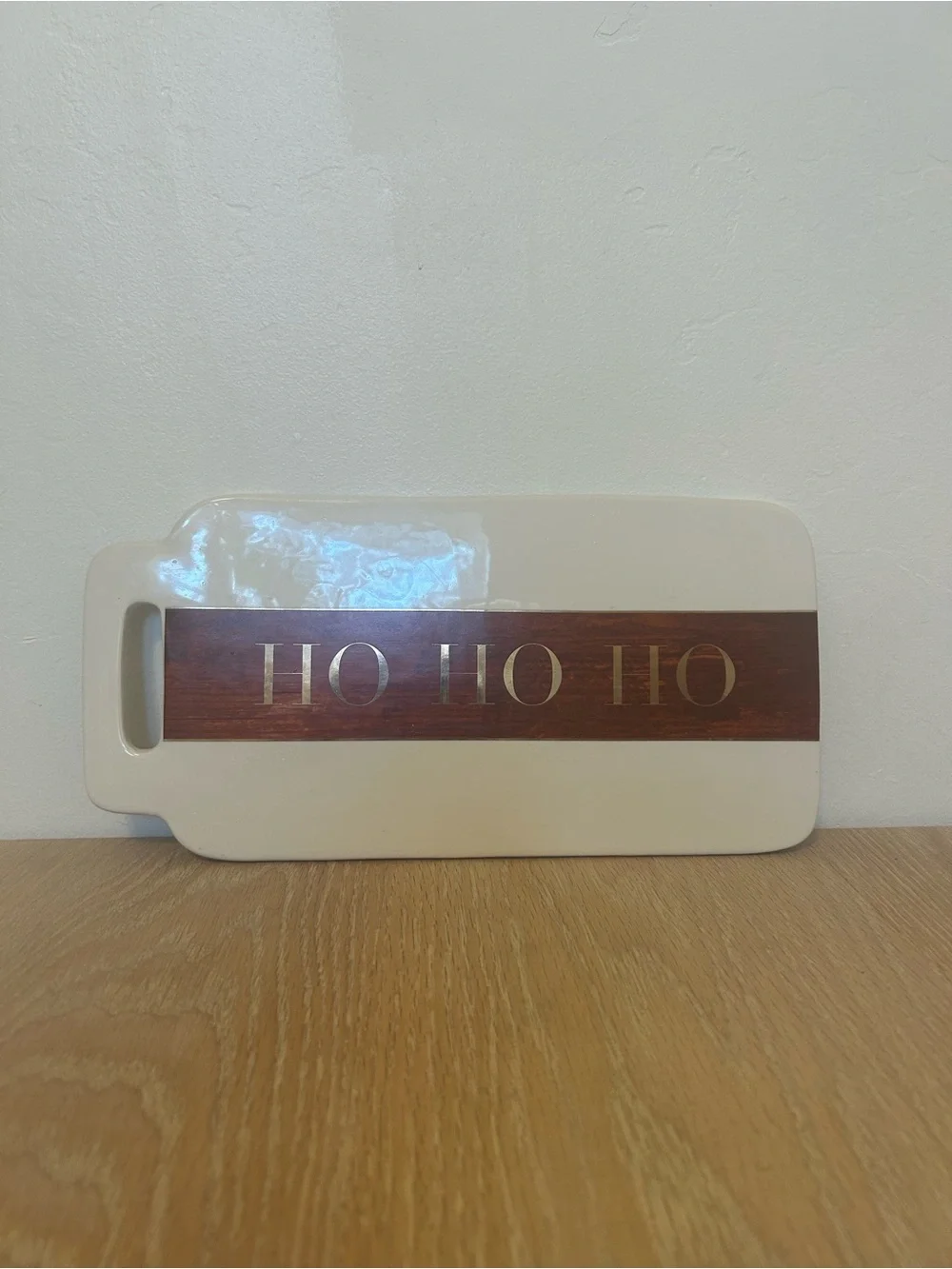 White and Gold 'HO HO HO' Holiday Serving Board